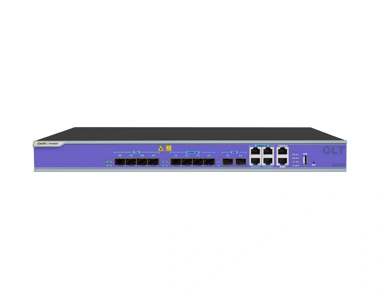 CDATA 1U rack-mounted device with 1 USB interface, 4 uplink GE ports, 4 uplink SFP ports, 2*10GE uplink ports and 4 GPON ports. 4 PON PORTS GPON OLT.