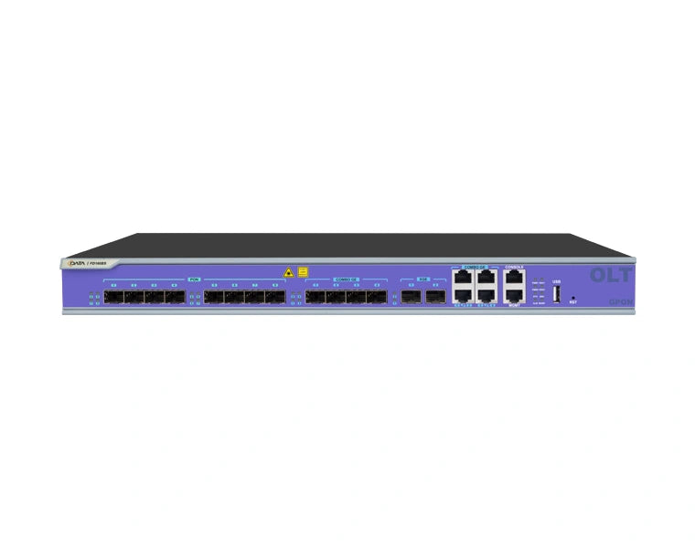 CDATA 1U rack-mounted device with 1 USB interface, 4 uplink GE ports, 4 uplink SFP ports, 2*10GE uplink ports and 8 GPON ports. 8 PON PORTS GPON OLT.