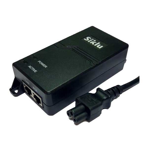 Siklu PoE Power Injector for EtherHaul, 60W, GigE interface, 100-240VAC.