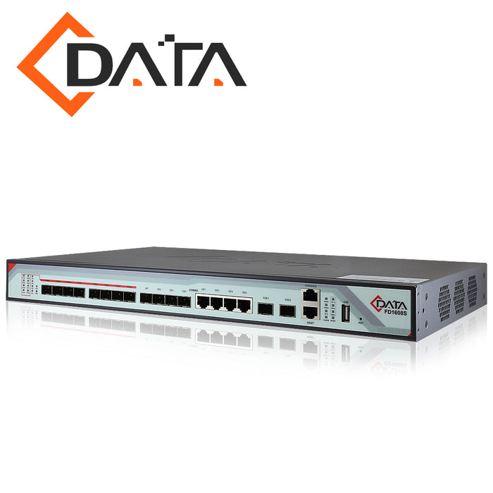 CDATA GPON OLT FD1608S-B0, 8x GPON, 4x GE, 4x SFP, 2x 10GE ports, Rack-mounted, Dual Power