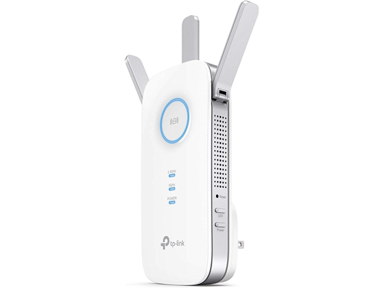 TP-LINK - WiFi AC Coverage Repeater / Extender, 1750 Mbps, dual band 2.4 GHz and 5 GHz, with 1 10/100/1000 Mbps port, 3 external antennas.